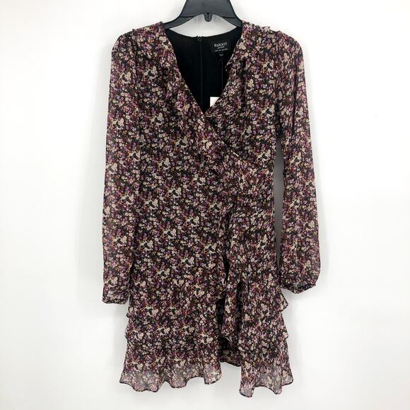 BARDOT JUNIOR Girls Cassidy Wrap Dress Size 18 Black Pink Floral Long Sleeve NWT - Picture 2 of 12
